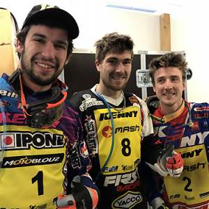 <b>Jérémie Warnia - Yamaha, Keveen Rochereau - Honda et Jeremy Forestier - Yamaha (photo FFM)</b>
